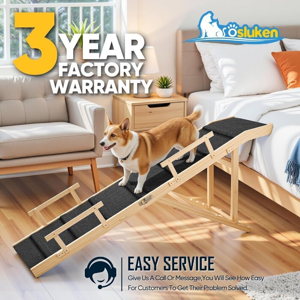 Dog Ramp for Bed with Rails, 64" Long Foldable Pet Ramp - Picture 7 of 7